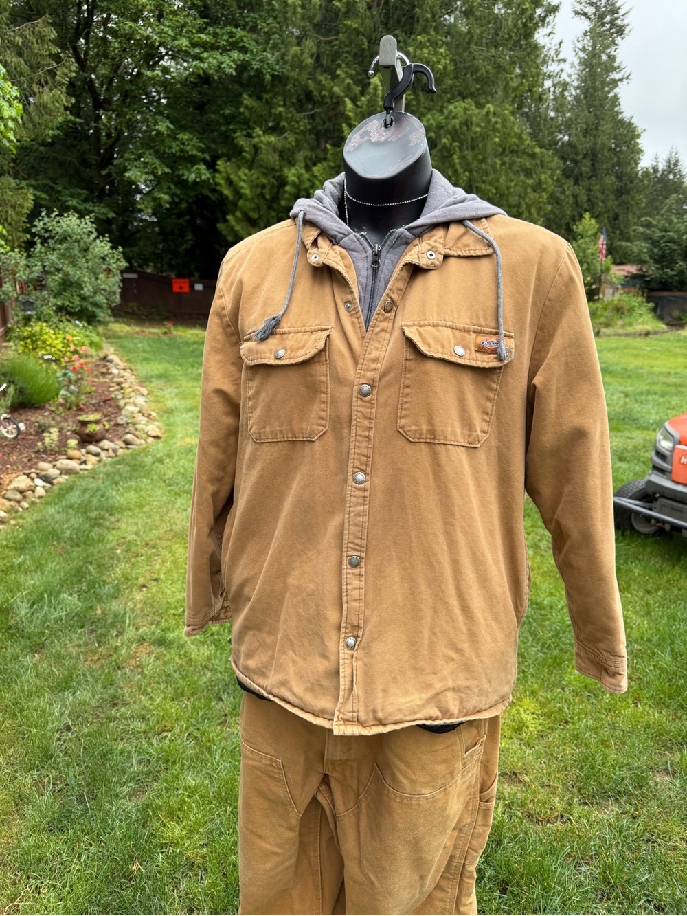 Dickies Tan Lightweight Work Shirt Jacket large